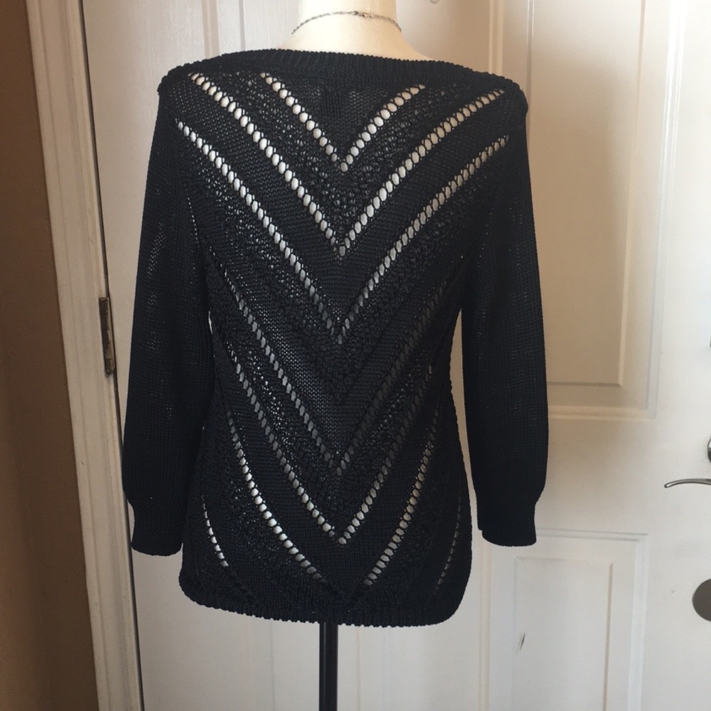 WHBM black pullover knitted top/sweater size medium - Picture 4 of 13